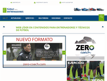 Tablet Screenshot of futbolparaentrenadores.com